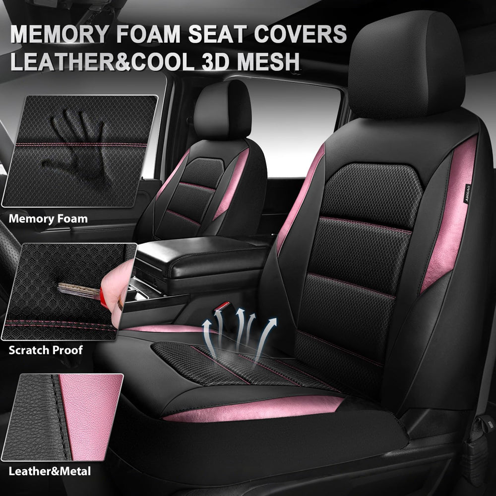 CAR PASS Memory 3D Foam Car Seat Covers Full Set, Breathable Mesh Thick Seat ...