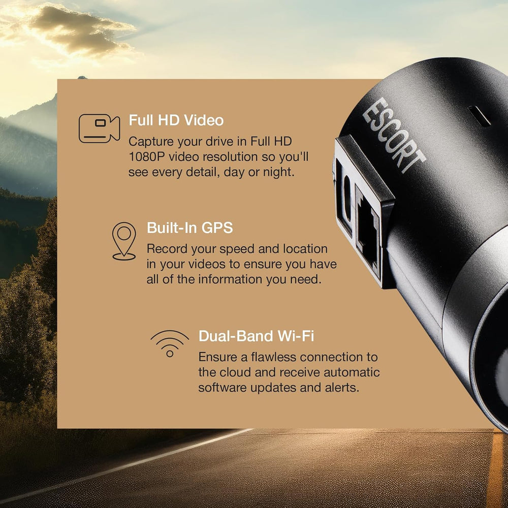 Escort M2 Smart Dash Cam, 1080P Full HD Video Dash Cam, Incident Reports