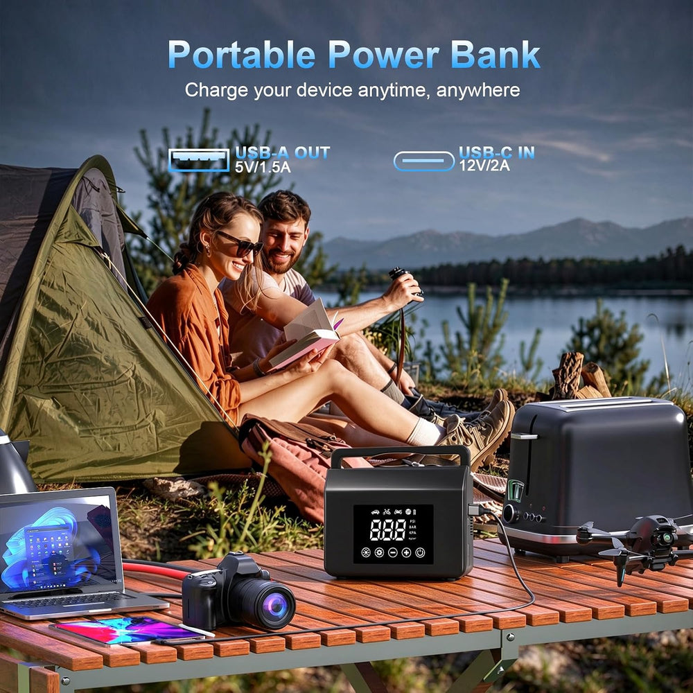 4000A Portable Car Battery Jump Starter with Air Compressor,150PSI Tire Infla...