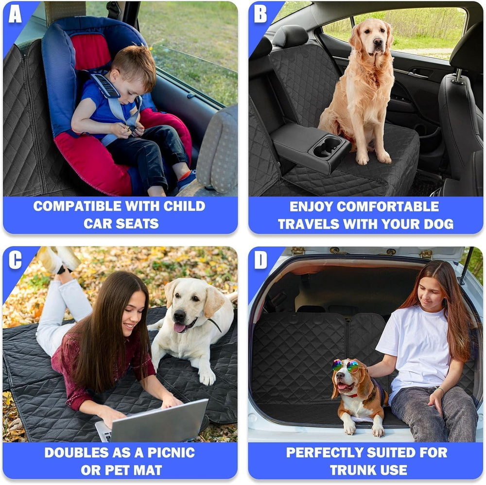 Yonktoo Dog Car Seat Cover for Back Seat, 60/40 Split Bench