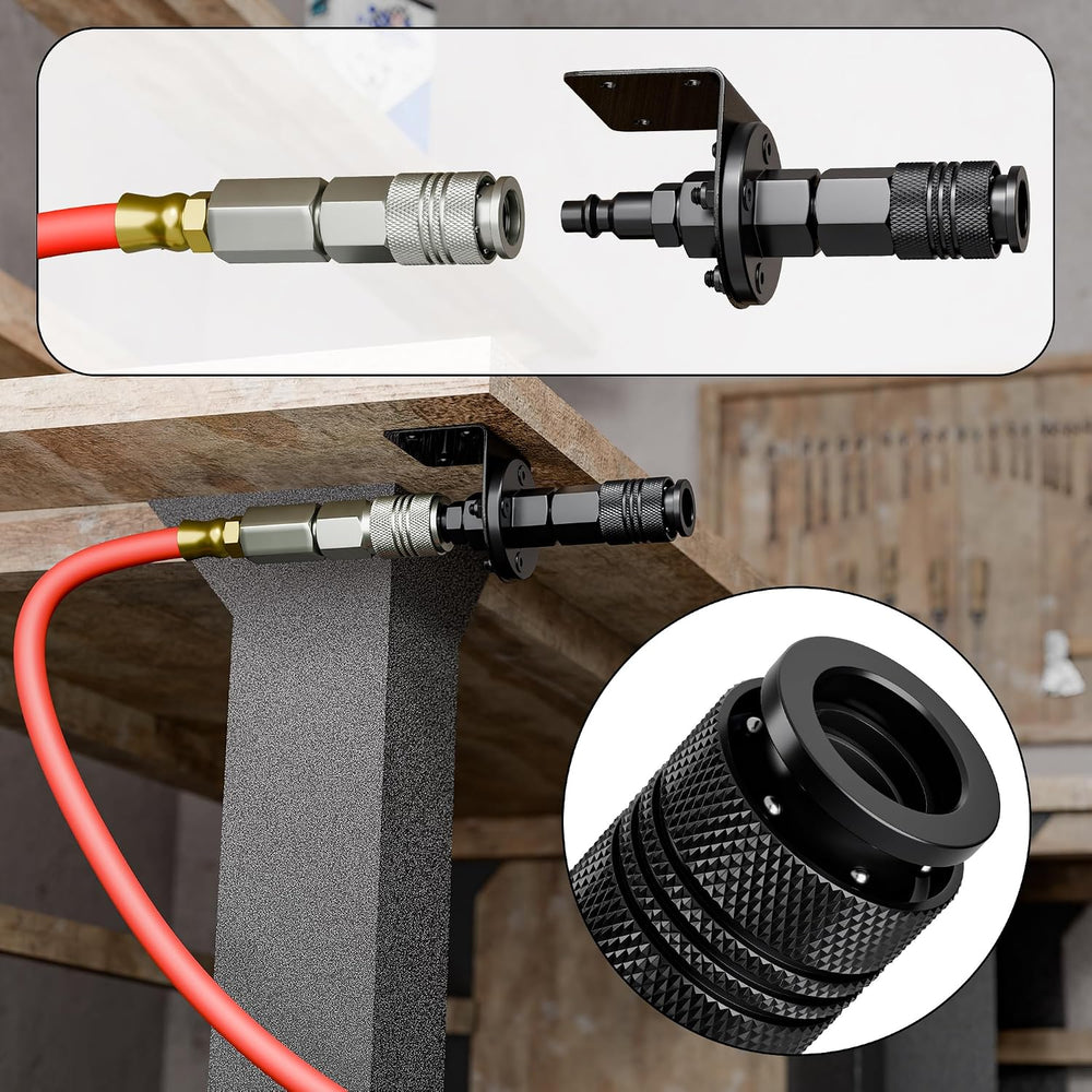 Air Coupler Mount Stationary Port with 1/4” NPT Universal Coupler and I/M Plug