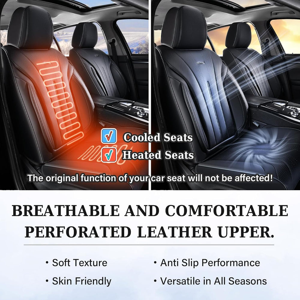 Coverado Car Seat Covers Full Set, Waterproof Nappa Leather Seat Cover for Ca...