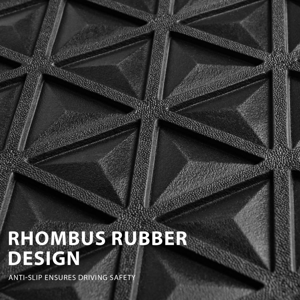 CAR PASS Bling Diamond Car Mats Rubber Floor Mats Full Set Anti-Slip 3D Rhomb...