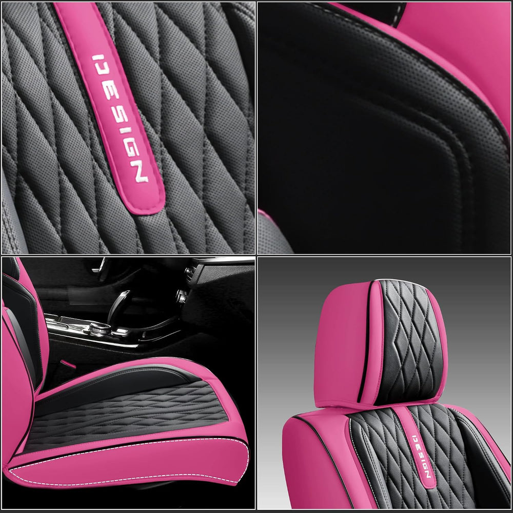 Comfortable Leather Auto Car Seat Covers Front & Rear Seat Protector Fit ...