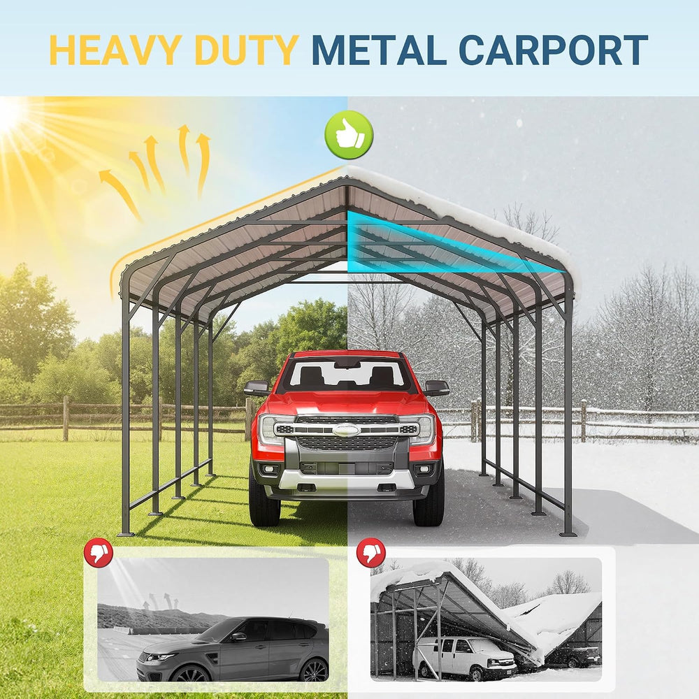 Wisteria Lane 12 x 20 FT Metal Carport, Heavy Duty Carport with Thicker Frame...
