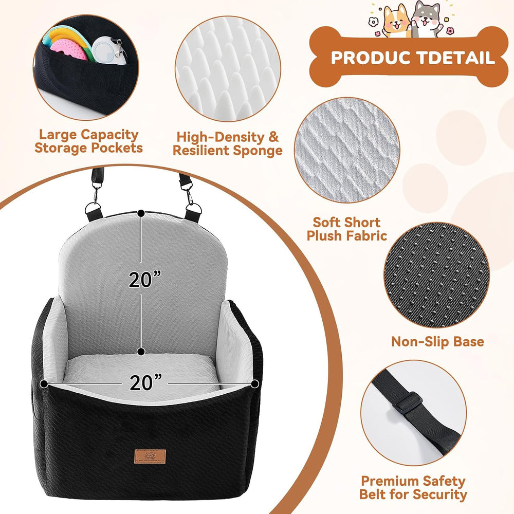 Dog Car Seat for Medium/Small Dogs, Dog Booster Car Seat, Pet Booster Seats U...