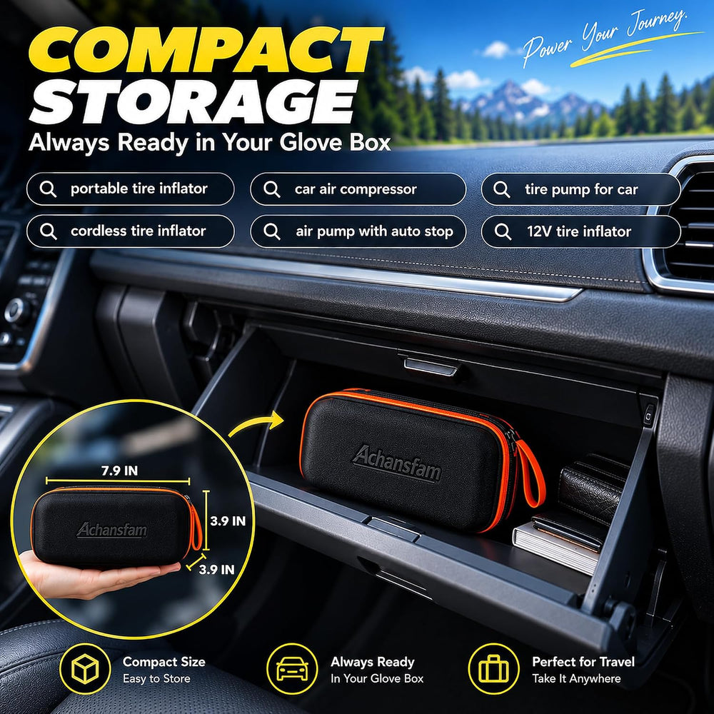 Tire Inflator 150PSI Portable Air Compressor, 6000mAh & DC Power Support