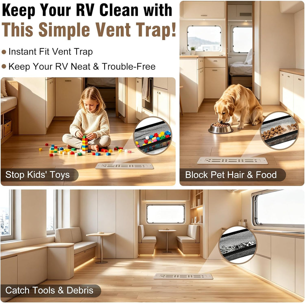 Aluminum RV Floor Vent Cover 2"×10" Kit with Floor Register Cover T...