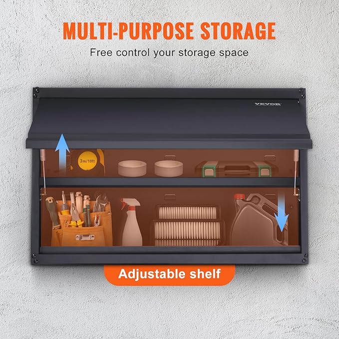VEVOR Metal Storage Cabinet, 120lbs Load Capacity per Shelf, Press to Close &...