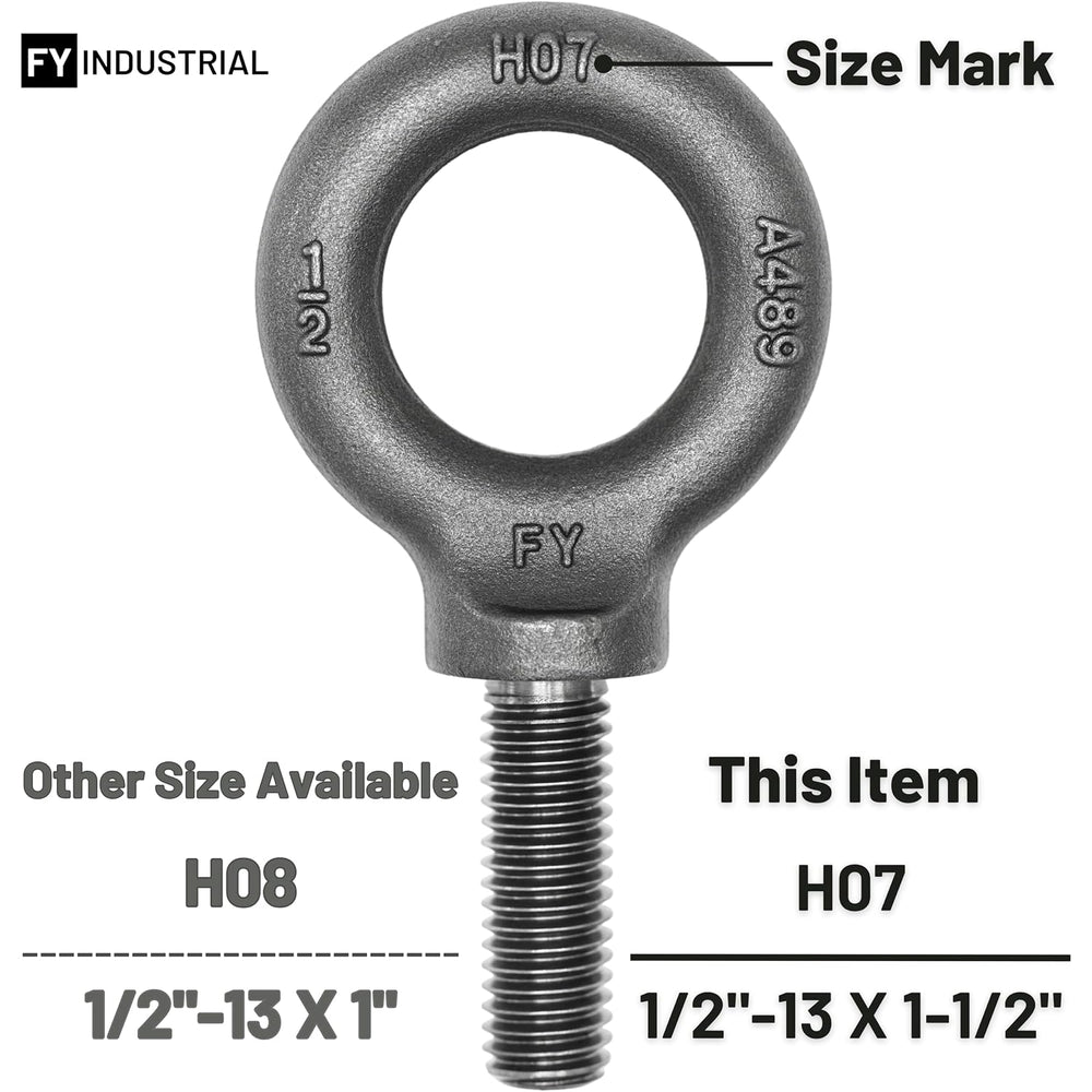 3 Pcs Lifting Shoulder Eye Bolts 1/2"-13 X 1-1/2"