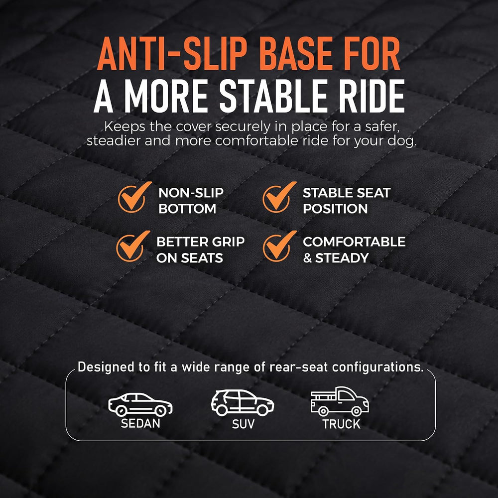 Dog Car Seat Cover, Hard Bottom Extender, Waterproof, Large