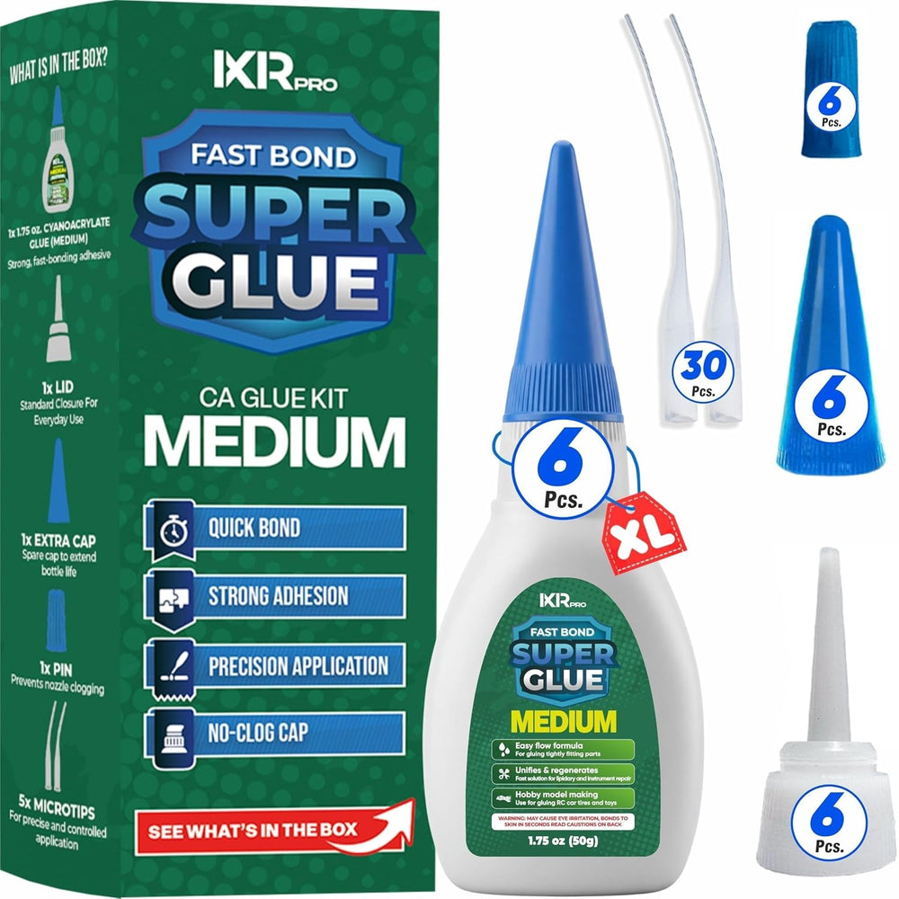 Medium Glue, Super Glue, Adhesive, 6 Pcs 1.75oz Repair kit
