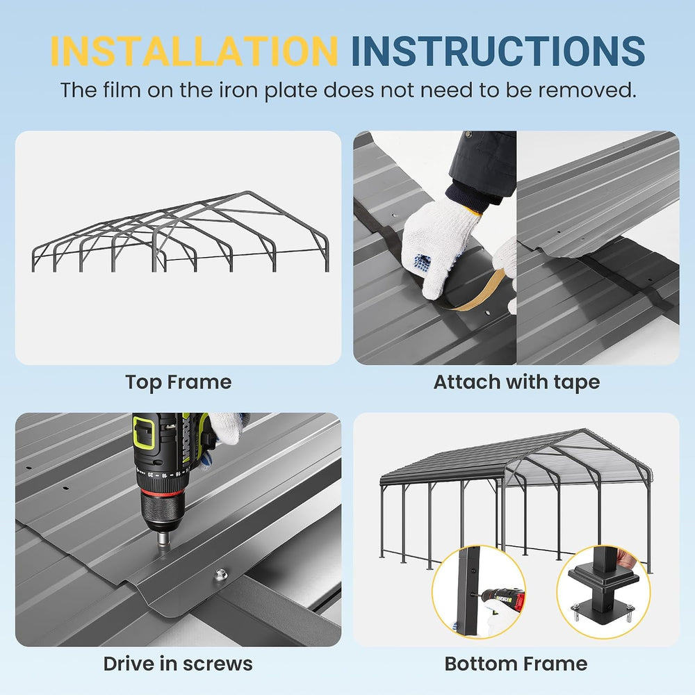 Wisteria Lane 12 x 20 FT Metal Carport, Heavy Duty Carport with Thicker Frame...