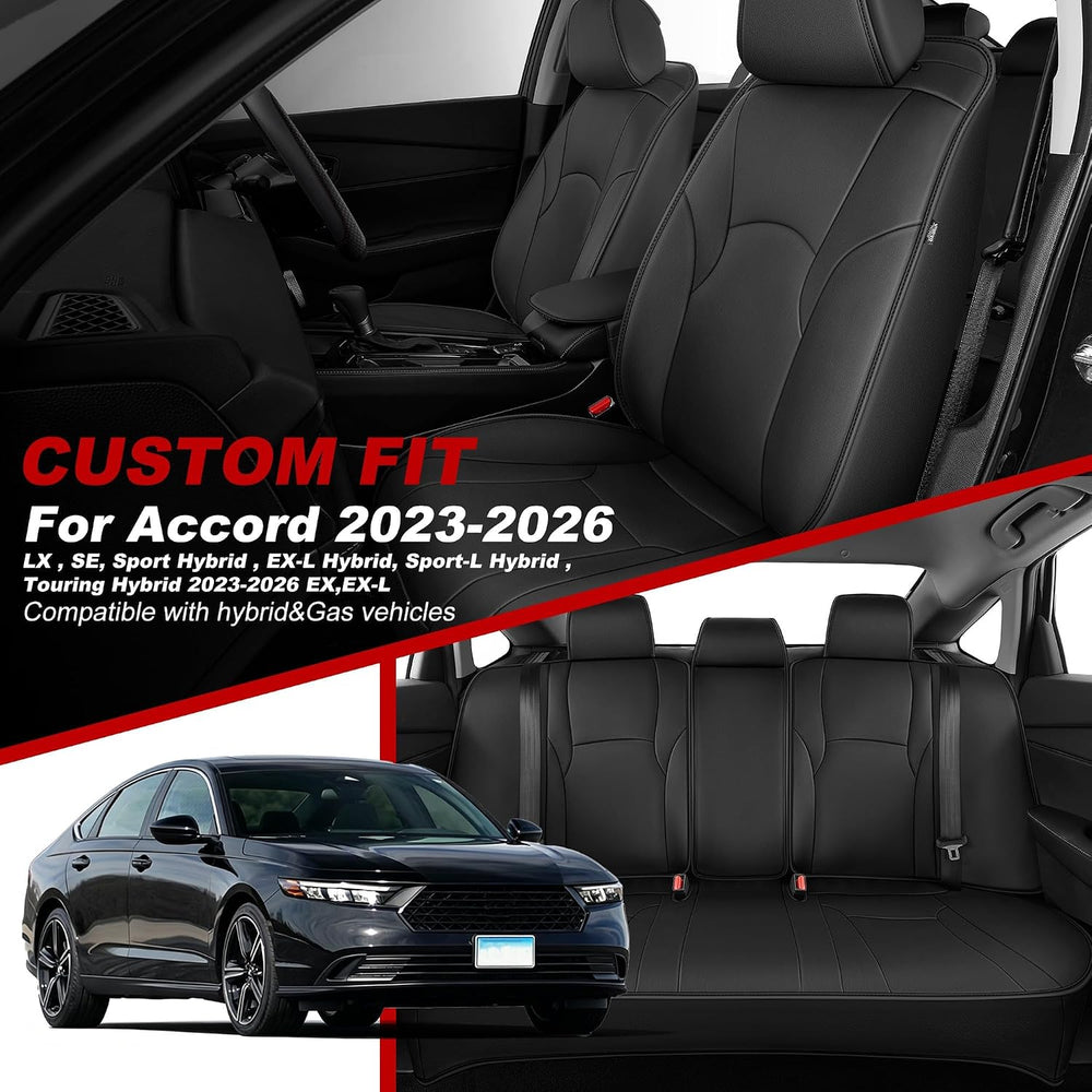 Custom Fit Faux Leather Seat Covers for Honda Accord 2023-2026