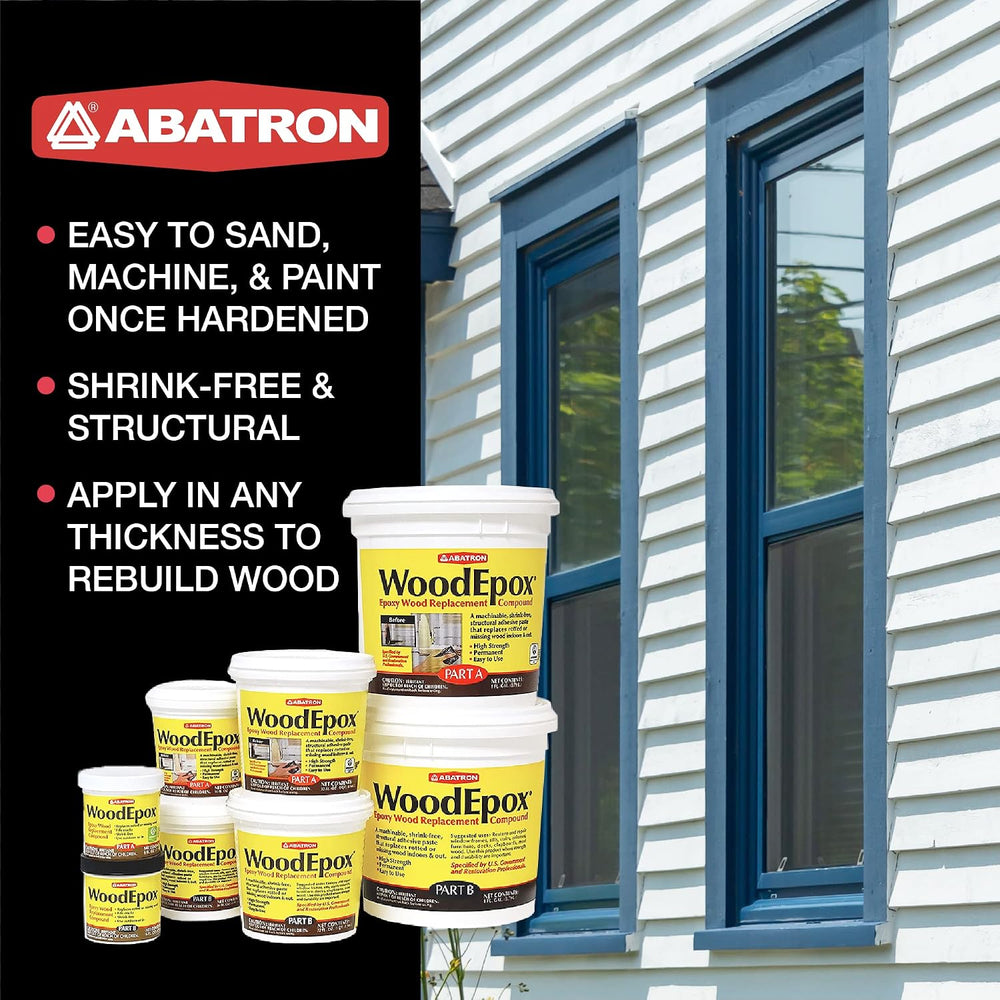 Abatron WoodEpox Kit - 2 Pint - 2-Part Structural Epoxy Adhesive Filler - Woo...