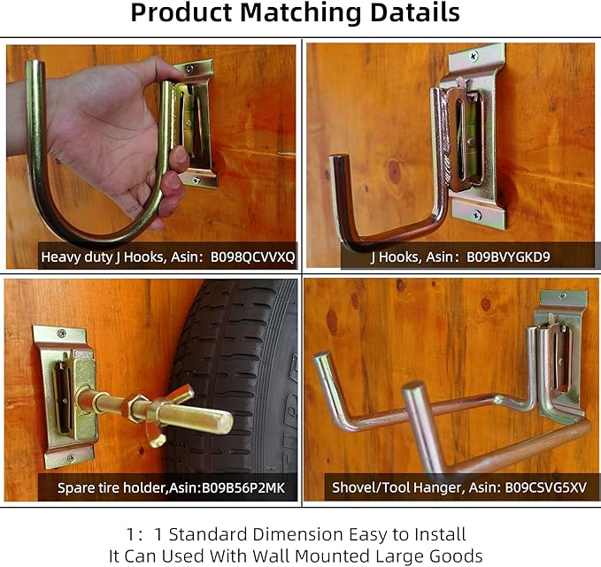 10PCS Heavy Duty E Track J Hooks，Large Steel 5" J Hook E Track Accessories