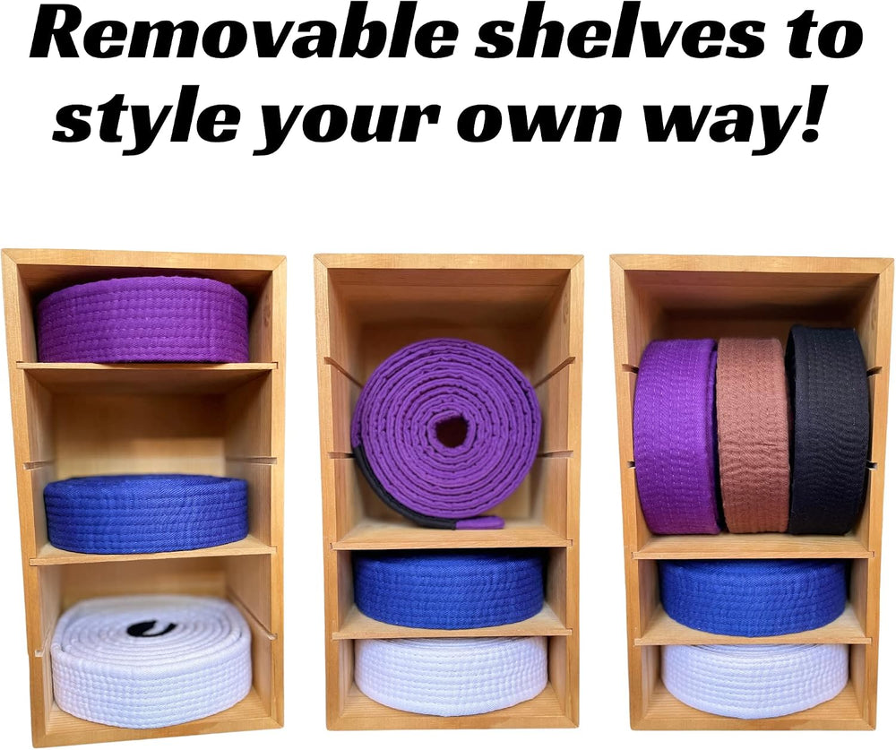 Brazilian Jiu Jitsu Belt Display Case, Wooden Belt Box, Custom Configuring