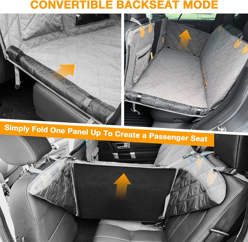 Dog Car Seat Cover for Back Seat, Hard Bottom Back Seat Extender for Dogs, Wa...