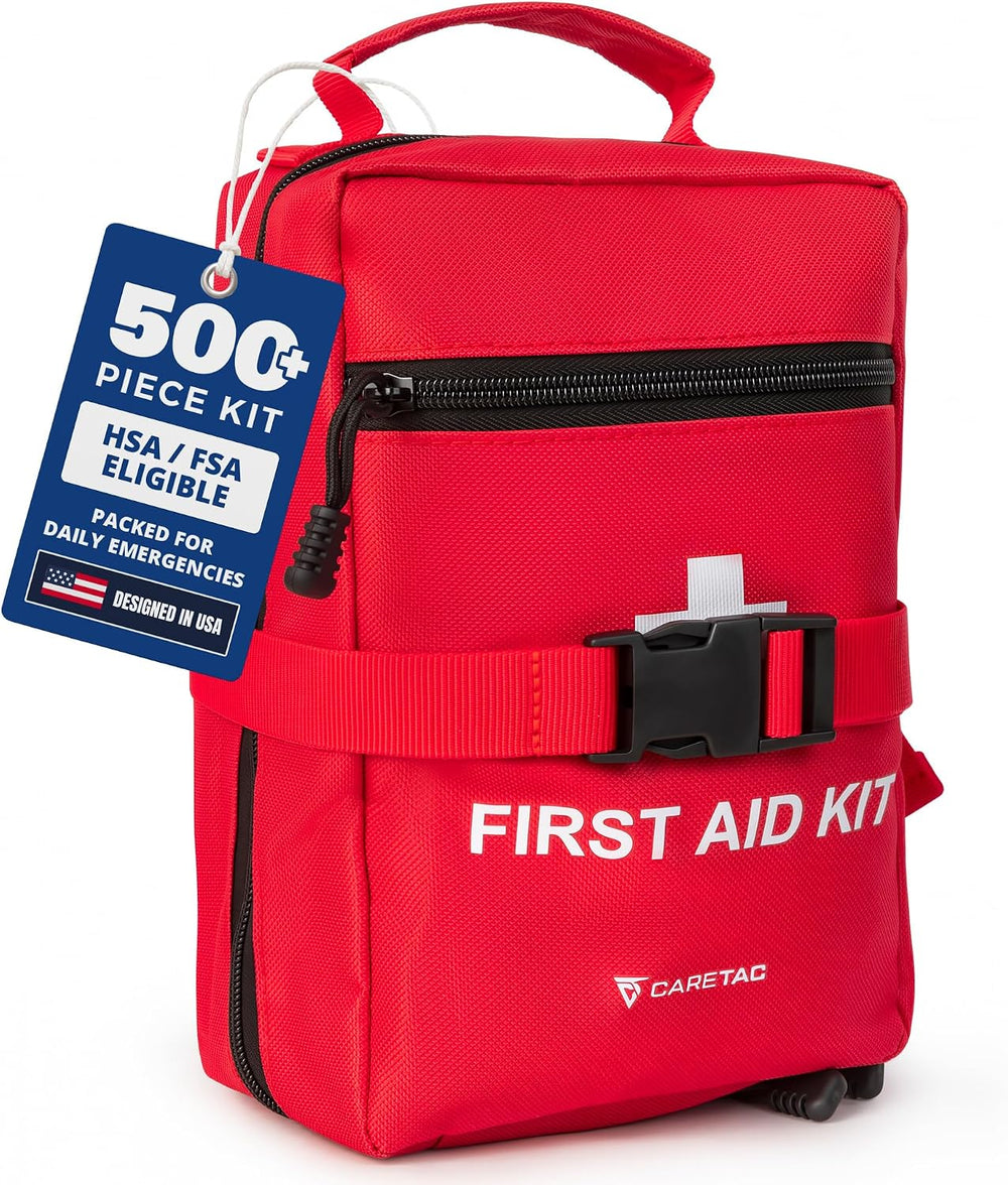 Caretac 500+ Piece Premium Large First Aid Kit, Fully Stocked Emergency Medic...