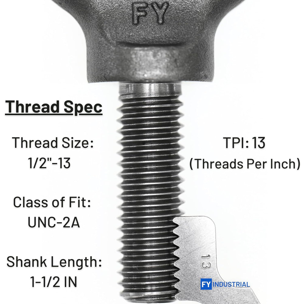 3 Pcs Lifting Shoulder Eye Bolts 1/2"-13 X 1-1/2"