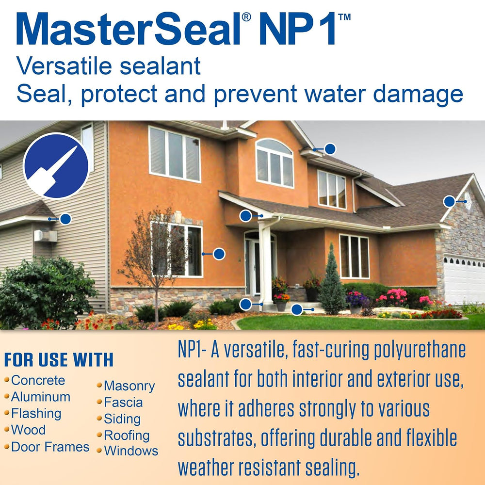 MasterSeal NP1 Polyurethane Sealant 10.1 oz, Black, Pack of 12