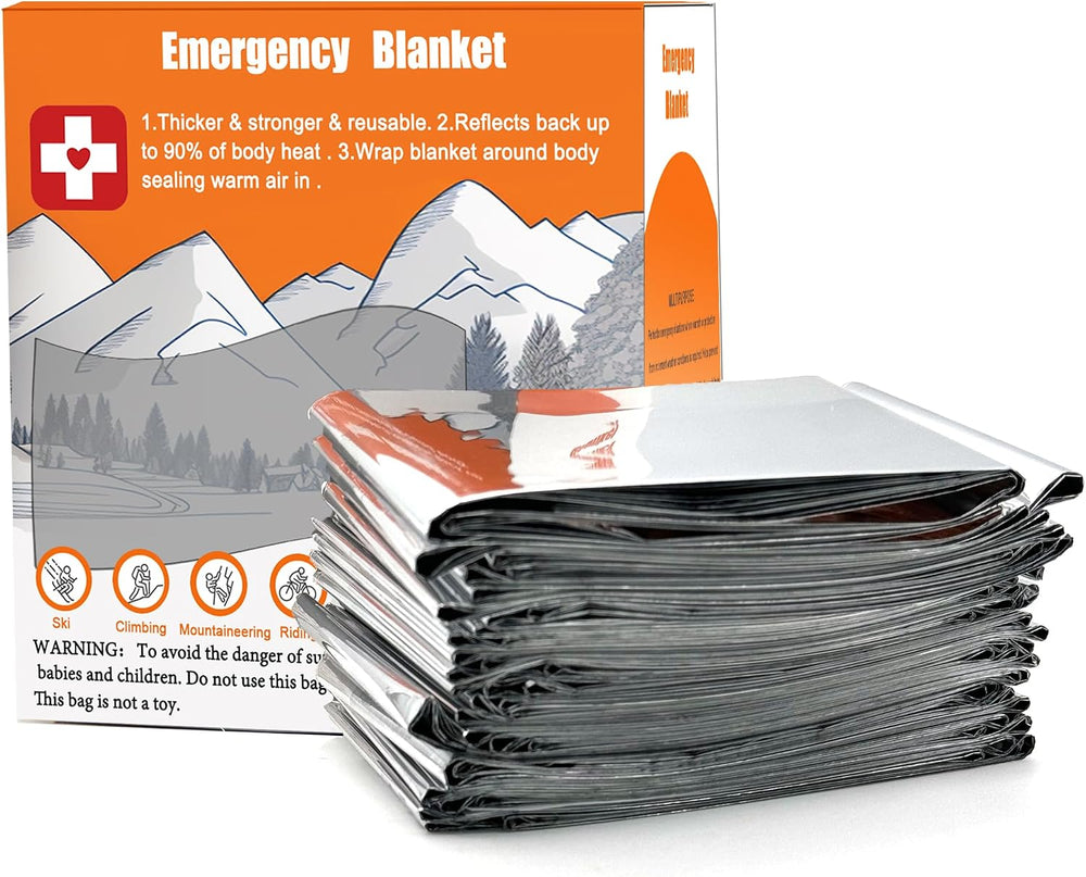 ANLOKE Emergency Blankets (10 Pack) - Plus Size Space Essential for Hiking Ge...