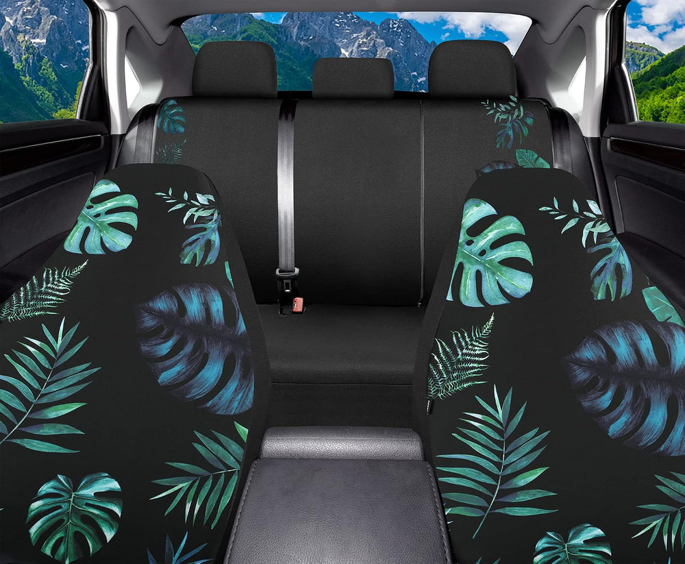 FREMONT AUTO Tropical Print Embroidered Car Seat Covers Set for Cars Truck Va...