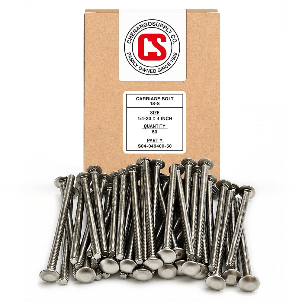 1/4-20 x 4 Stainless Steel Carriage Bolts