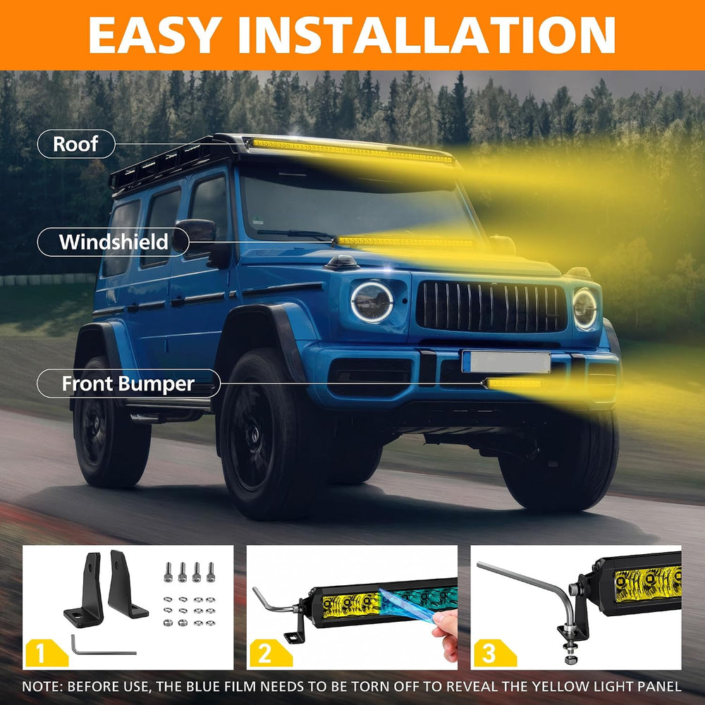 Amber LED Light Bar 22 Inch Slim Single Row for Truck Pickup