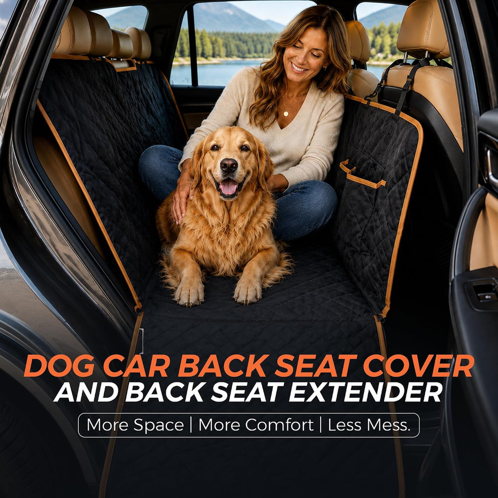 Dog Car Seat Cover, Hard Bottom Extender, Waterproof, Large