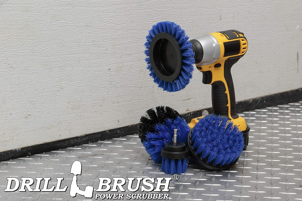 Drillbrush Blue - Boat Cleaning Drill Brush Attachment Set - Aluminum