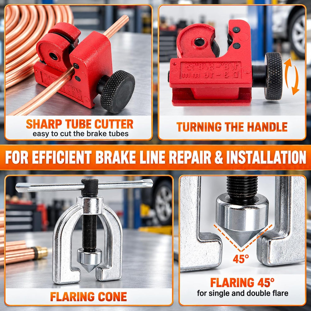 3/16" Brake Line Repair Kit - Double & Single Brake Line Flaring Too...