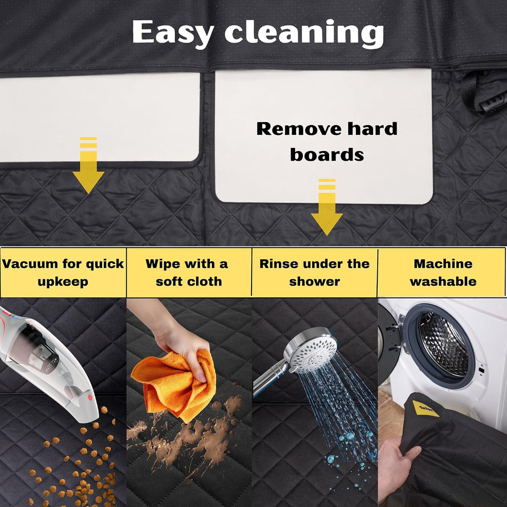 Dog Car Seat Cover for Back Seat with Hard Bottom - Backseat Extender