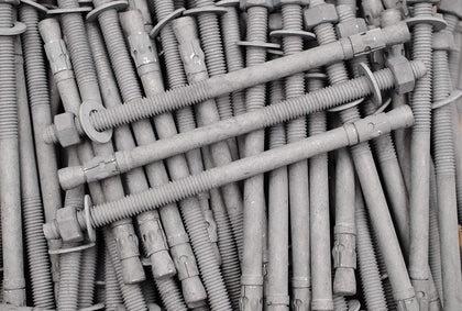 (10) Galvanized Concrete Wedge Anchor Bolts 1/2 x 8-1/2 Includes Nuts & Washers