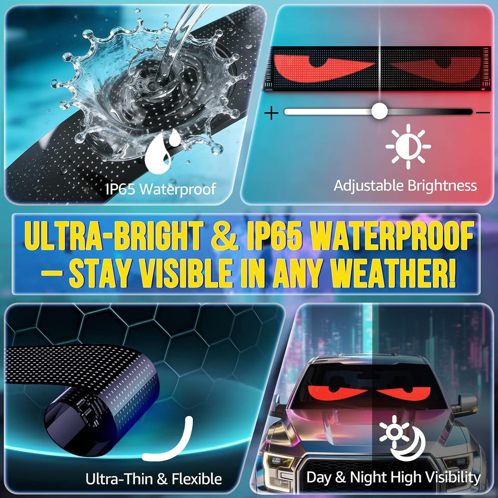 2PCS 23"x5" Dual Sync Devil Eyes Windshield LED