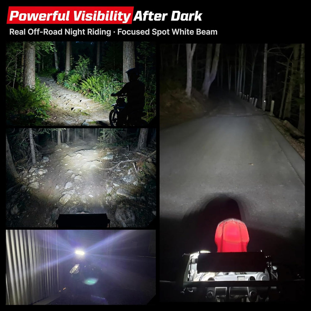 Dirt Bike Light Bar Kit, Plug-Play Dirt Bike Headlight, 7/8” Handlebar (Batte...
