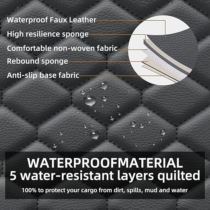 Elantrip 2PCs Front Car Seat Covers Leather Water Proof Seat Protector