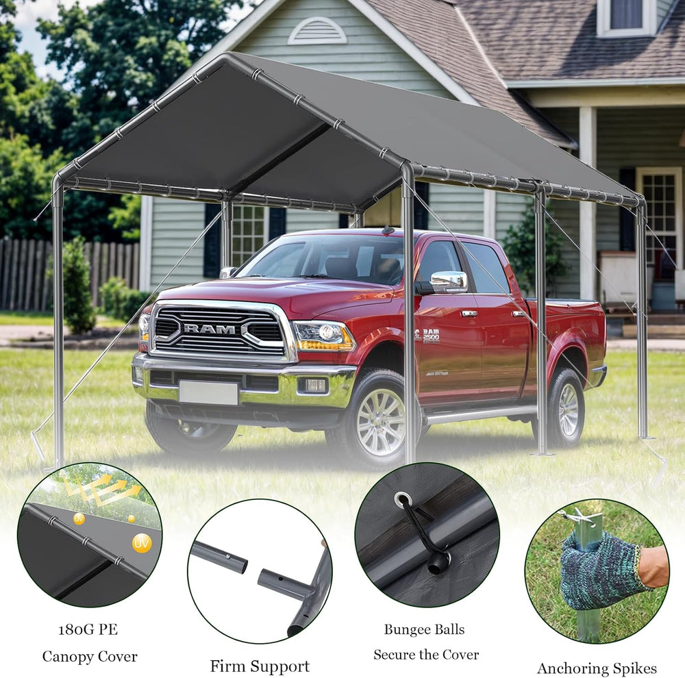Carport, 10x20ft Heavy Duty Portable Garage, Car Port with Storage Shed, Car ...