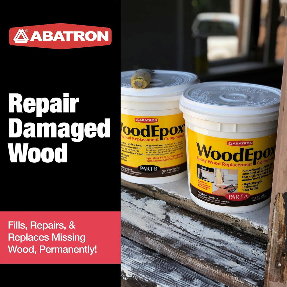 Abatron WoodEpox Kit - 2 Pint - 2-Part Structural Epoxy Adhesive Filler - Woo...
