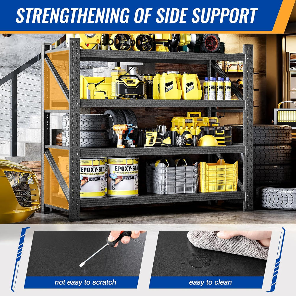 48" W Storage Shelves 3000lbs Garage Metal Shelving Heavy Duty Garage Sh...