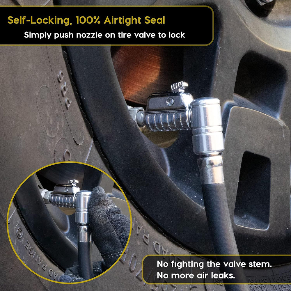 JACO Lightning L2X Quick-Connect Locking Tire Inflator Air Chuck Attachment