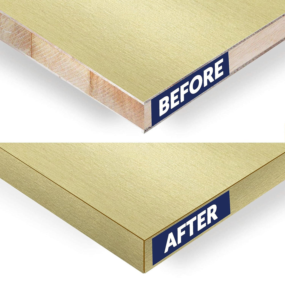 Brushed Gold PVC 3/4 inch x 25 ft Edge Banding Peel Stick Tape Adhesive Metal...