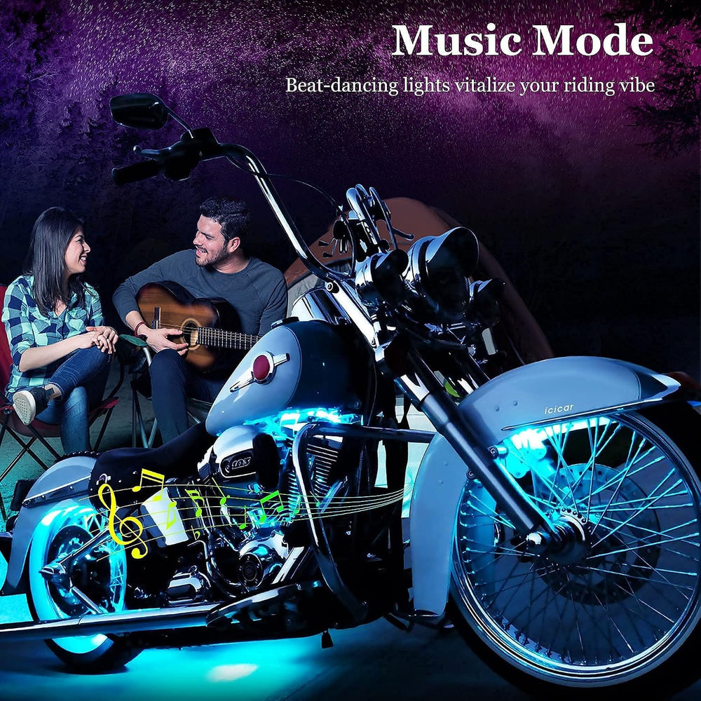 8PCS Motorcycle RGB LED Light Kit with APP/RF Control
