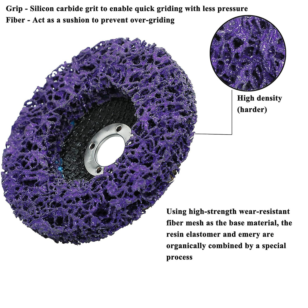 Lamsion 4-1/2" Rust Remover Wheel & Strip Disc for Angle Grinder, 5Pack