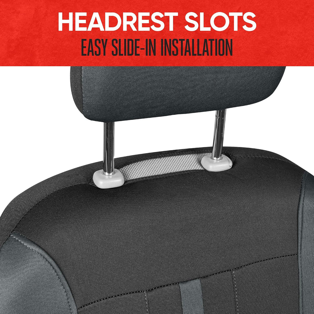 Motor Trend Black & Gray Car Seat Covers Full Set – Front Seat Covers &am...