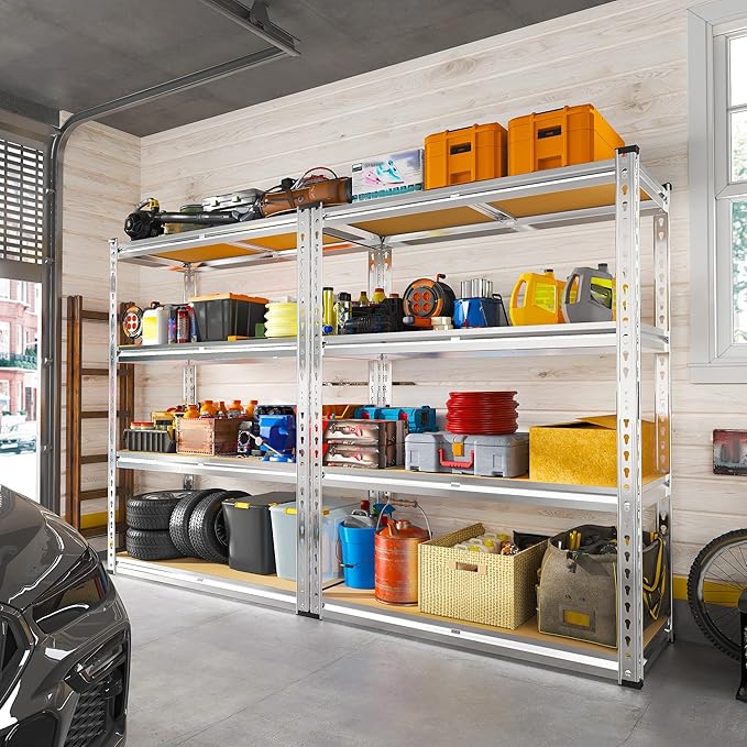 REIBII 60.05" H Storage Shelves 1840LBS Garage Shelving Heavy Duty Shelv...