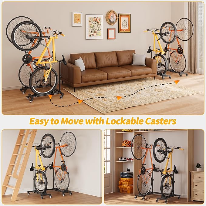 Vertical Bike Stands，Standing Bike Rack (2 Pack)