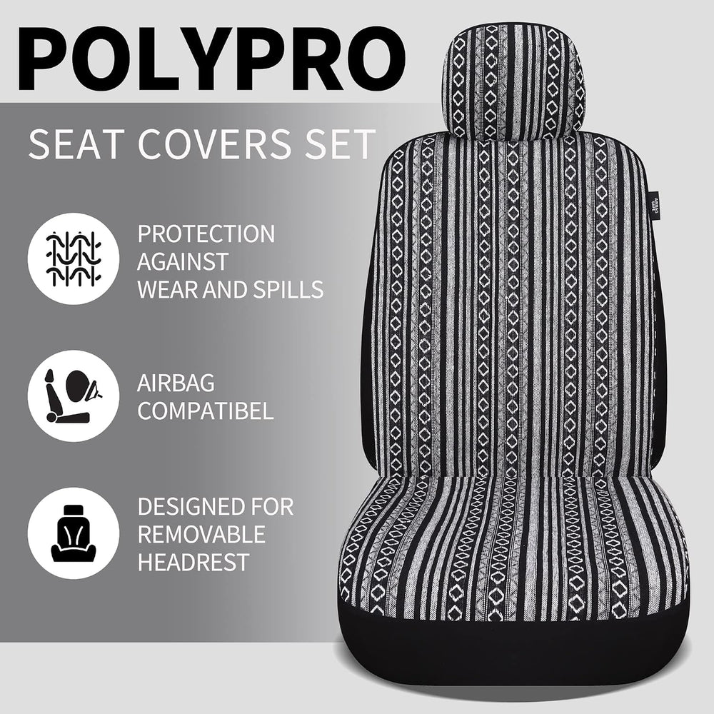 HAIYAOTIMES Baja Saddle Blanket Car Seat Covers Full Set with Seat Belt Pads,...