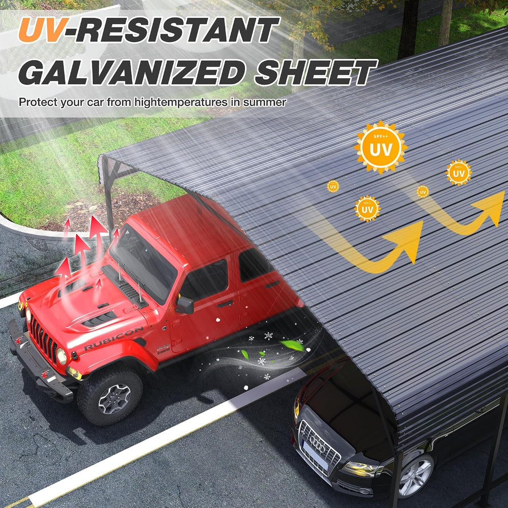 AirWire 20x30 FT Metal Carport Canopy with Reinforced Base