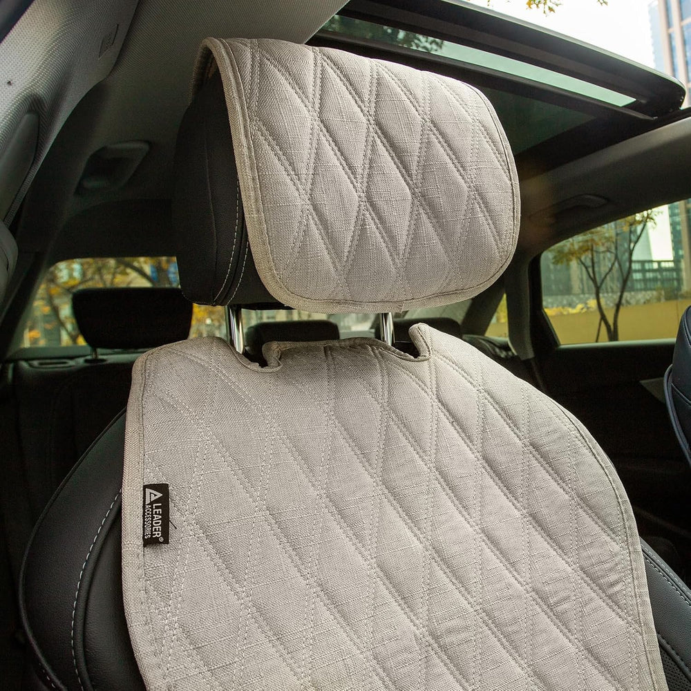 Leader Accessories 2pcs Sideless Front Seat Covers for All Seasons, Beige